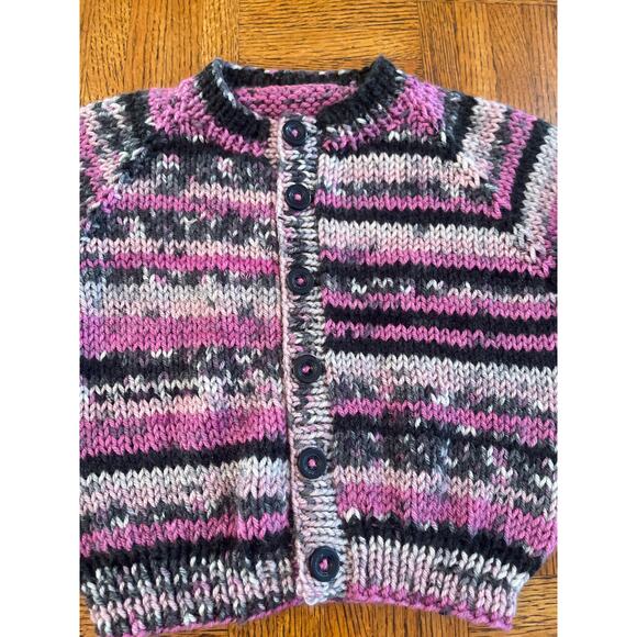 Handmade kids cardigan fits size 2 toddler - Picture 2 of 6
